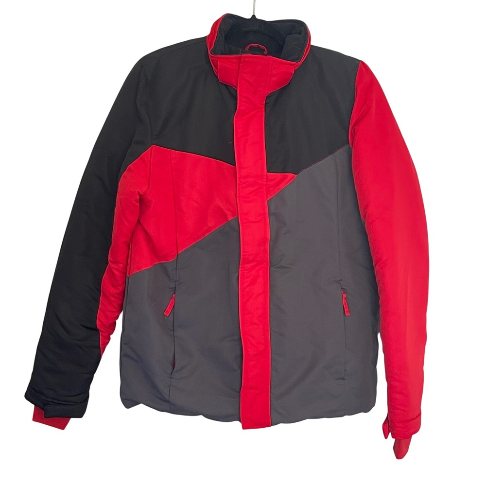 Falls Creek Kids XL 16 18 Red Gray Black Ski Snowboard Jacket Hooded Winter Coat